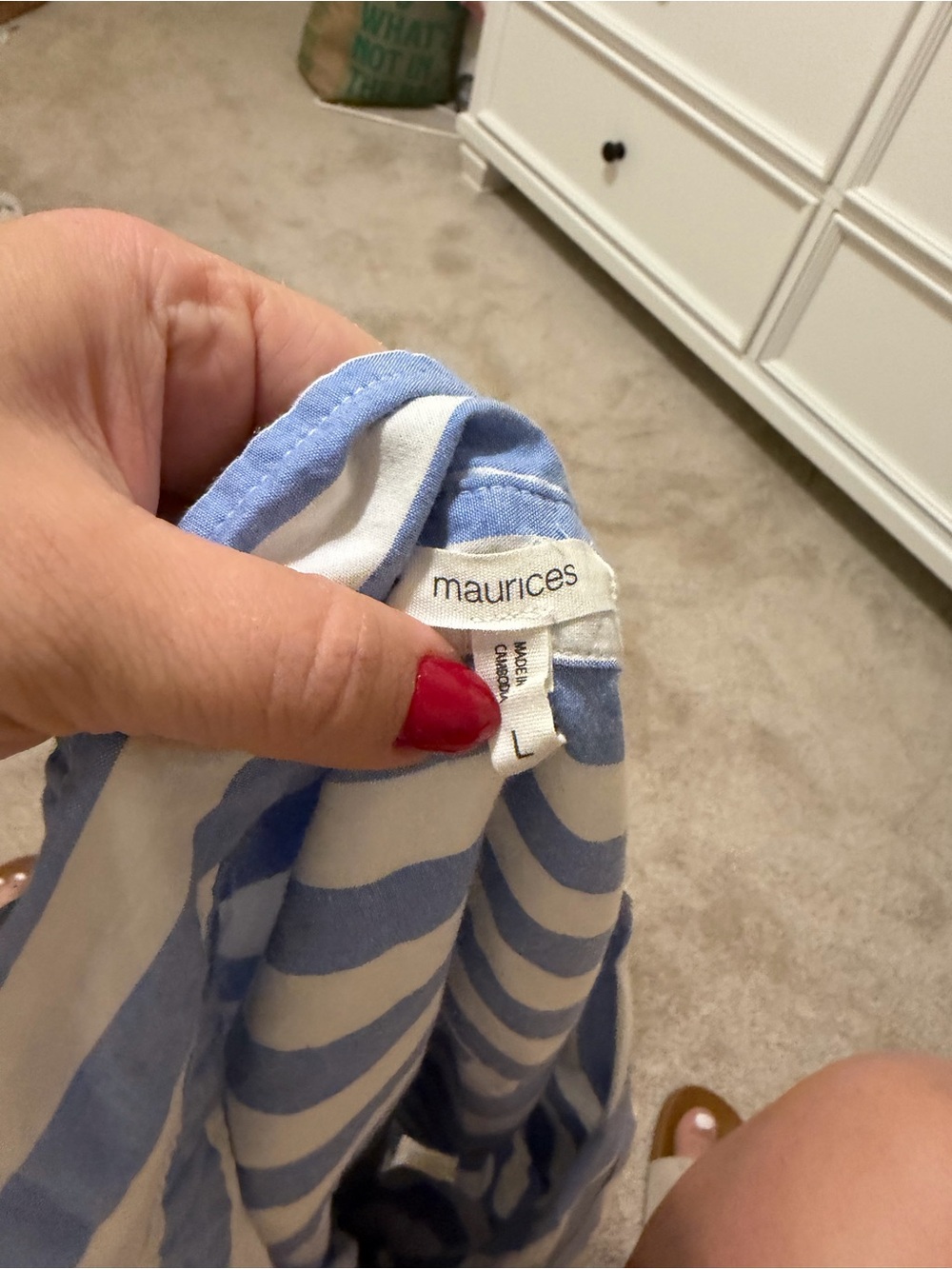 Maurices Light Blue & White Striped Button-Up Top